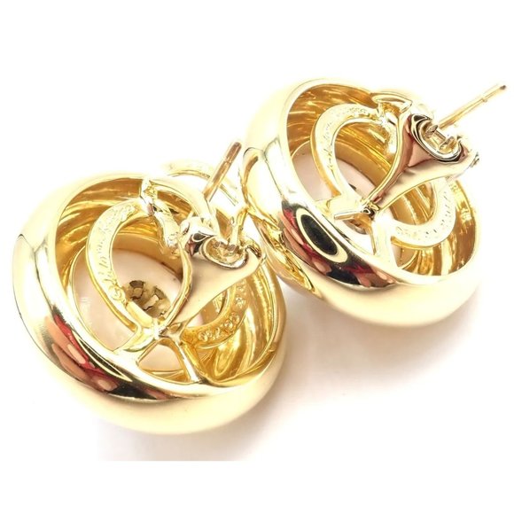 Authentic Tiffany & Co Picasso 18k Yellow Gold Diamond Mabe Pearl Earrings Paper - Picture 8 of 11